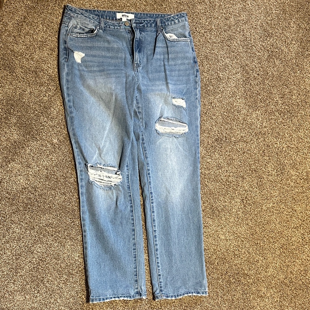 New without tags, Distressed  Straight Leg Jeans